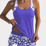 Costume Comodo a Due Pezzi con Motivo Floreale