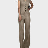 Set con Top a V e Pantaloni