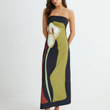Ismeria - Abstract Strapless Maxi Dress