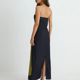 Ismeria - Abstract Strapless Maxi Dress