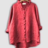 Blusa in Lino Marrone Serenità