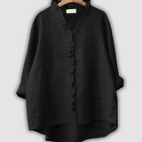 Blusa in Lino Marrone Serenità