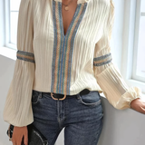 Renata - Stunning V-Neck Blouse
