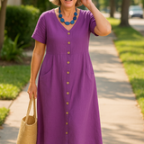 Poppy | Everyday Comfort Cotton–Linen Midi Dress