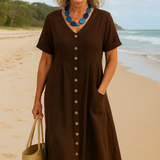 Poppy | Everyday Comfort Cotton–Linen Midi Dress