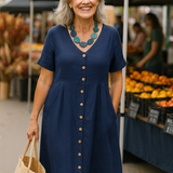 Poppy | Everyday Comfort Cotton–Linen Midi Dress