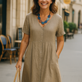 Poppy | Everyday Comfort Cotton–Linen Midi Dress