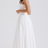 Abito Maxi con Spalline Sottili e Motivo Floreale