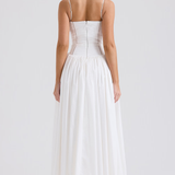 Abito Maxi con Spalline Sottili e Motivo Floreale