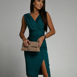 Novalie - V-Neck Dress With Slit
