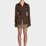 Camicia Elegante con Nodo e Dettaglio Raffinato