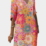 Abito Colorato con Motivo Floreale
