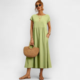 Abito in Cotone Leggero con Tasche