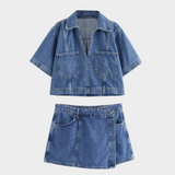 Set di jeans con scollo a V