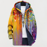 Cardigan con arte astratta