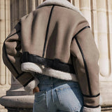 Claudia | Giacca in pelle versatile khaki