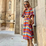 Cassandra - Vibrant Geometric Dress