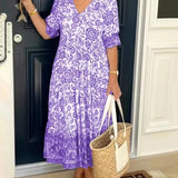 Azariah - Elegant Floral Dress with V-Neck