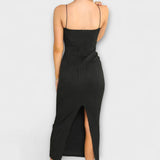 Elegante abito lungo senza maniche