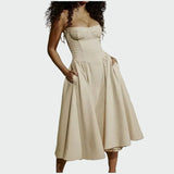 Abito Maxi in Seta con Spalline Sottili