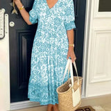 Azariah - Elegant Floral Dress with V-Neck