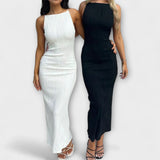 Elegante abito lungo senza maniche