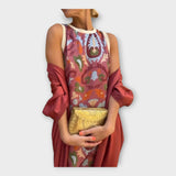 Abito Elegante con Motivi Imponenti