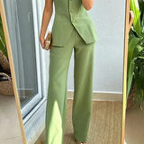 BRIA - Strapless Buttoned Two-Piece Set