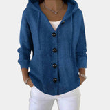 Fabiana | Cardigan morbido con cappuccio in maglia