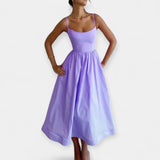 Mini Abito con Collo Rotondo e Spalline