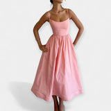 Mini Abito con Collo Rotondo e Spalline