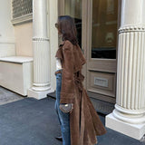 Molly trench coat in suede sintetico