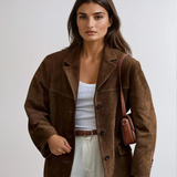 FIORA- Giacca Blazer in Camoscio