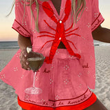 Pallina™ | Short Linen Set in Lobster Pink