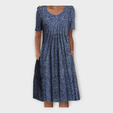 Abito con Motivo Floreale e Maniche Corte