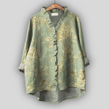 Blusa in Lino Verde Oro