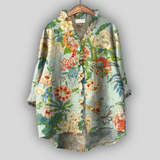 Blusa in Lino Giardino di Primavera