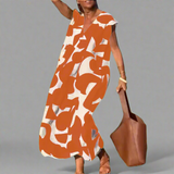 Abito V con stampa in tessuto