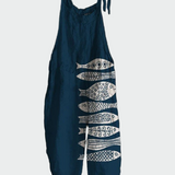 Tuta intera retrò con motivo floreale – Stile elegante e comfort