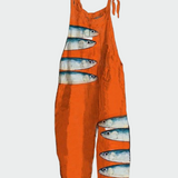 Tuta intera retro con pantaloni larghi