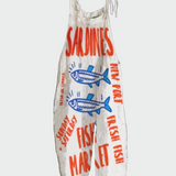 Tuta intera da donna retro con gambe larghe