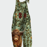 Tuta intera retrò con fiori ricamati