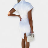 Abito Midi Elegante a Maniche Corte