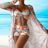 AMALFI - High-Waist Bikini Set with Cover-Up