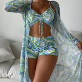 AMALFI - High-Waist Bikini Set with Cover-Up