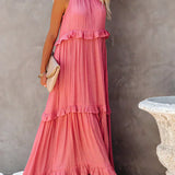 Robyn - Halter Ruffle Maxi Dress