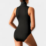 Body Senza Maniche con Collo Alto