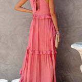 Robyn - Halter Ruffle Maxi Dress
