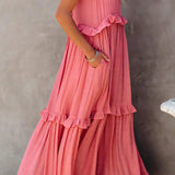Tyla - Halter Ruffle Maxi Dress