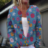 Tilda | Giacca blu con stampa floreale